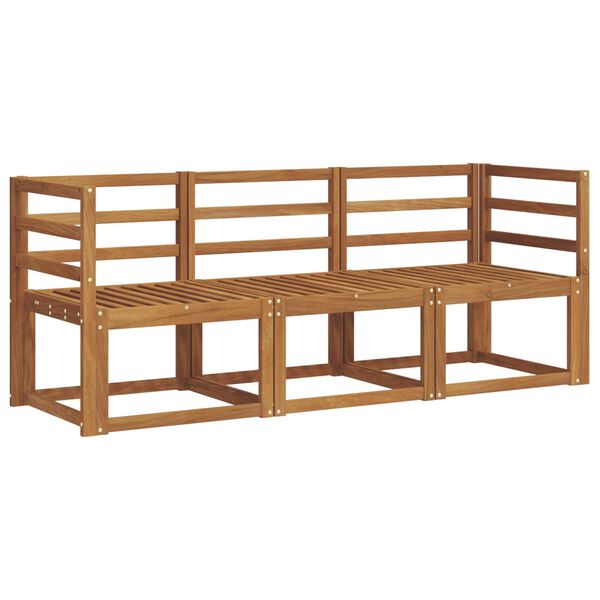 vidaXL Conjunto de Sof&aacute;s para Exterior 3 pcs Cinza Natural e Claro