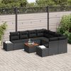 vidaXL Conjunto de Sofá de Jardim 9 pcs Preto