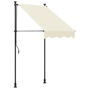 vidaXL Toldo retr&aacute;til 100x150 cm tecido e a&ccedil;o cor creme