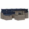 vidaXL Conjunto de Sof&aacute; de Jardim 7 unid. Cinzeto vime PE