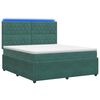 vidaXL Cama Box com LED e Colch&atilde;o Verde-Escuro 180 x 200 cm Veludo
