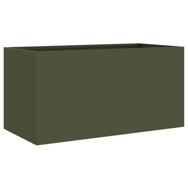 vidaXL Vaso/floreira 62x30x29 cm aço verde azeitona