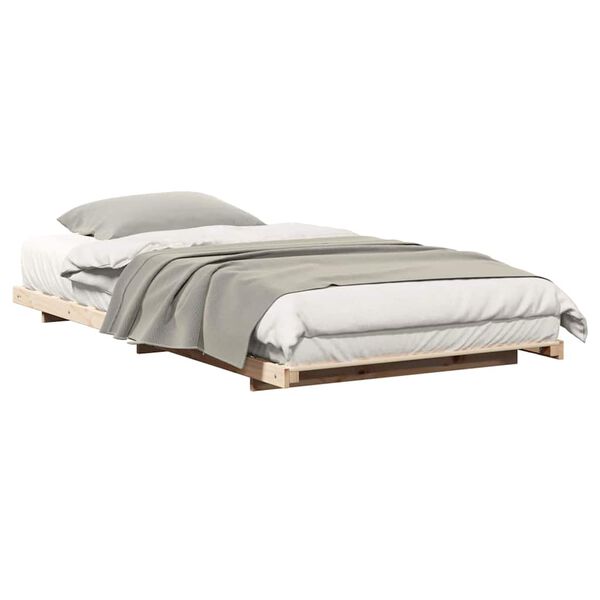 vidaXL Estrutura de cama de chão Castanho 90 x 210 cm