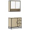 vidaXL 2 pcs conj. m&oacute;veis casa banho derivados madeira carvalho sonoma