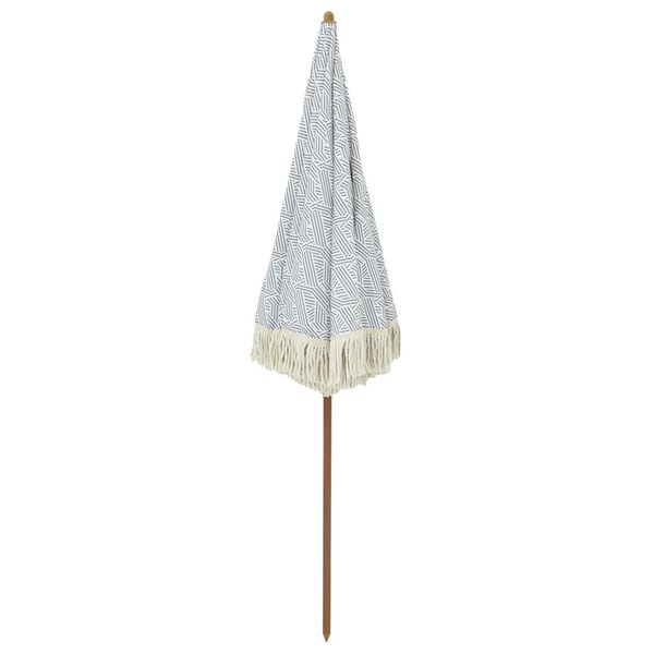 vidaXL Parasol de Praia Cinza e Branco 160 x 160 x 196 cm