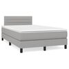 vidaXL Cama boxspring com colch&atilde;o 120x190 cm tecido cinzento-claro