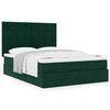 vidaXL Estrutura cama otomana colch&otilde;es 140x190 cm veludo verde escuro