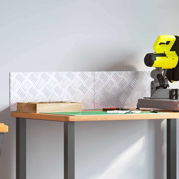 vidaXL Degrau Retangular 2 pcs Prateado 50 x 20 cm Alum&iacute;nio