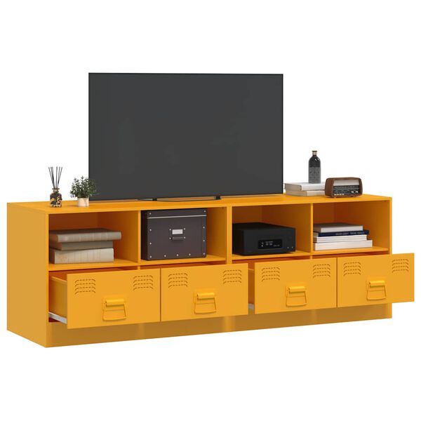 vidaXL M&oacute;veis de TV 2 pcs 67x39x44 cm a&ccedil;o amarelo mostarda