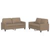 vidaXL 2 pcs conjunto sof&aacute;s c/ almofad&otilde;es couro artif. cor cappuccino