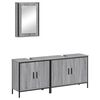 vidaXL 3 pcs Conjunto m&oacute;veis casa de banho madeira proc. cinza sonoma