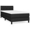 vidaXL Cama com molas/colch&atilde;o 90x190 cm tecido preto