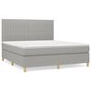 vidaXL Cama com molas/colch&atilde;o 160x200 cm tecido cinzento-claro