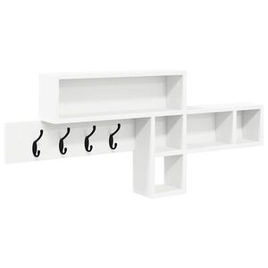 vidaXL Cabideiro de Parede com prateleira Branco 100 x 12 x 43,5 cm
