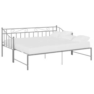 vidaXL Estrutura sof&aacute;-cama de puxar 90x200 cm metal cinzento