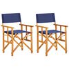 vidaXL Cadeiras de realizador 2 pcs madeira de ac&aacute;cia maci&ccedil;a azul