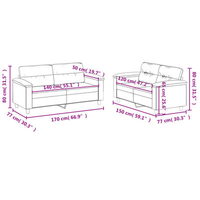vidaXL 2 pcs conjunto sofás c/ almofadões couro artificial cor creme