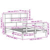 vidaXL Cama com estante sem colch&atilde;o 140x190 cm pinho maci&ccedil;o