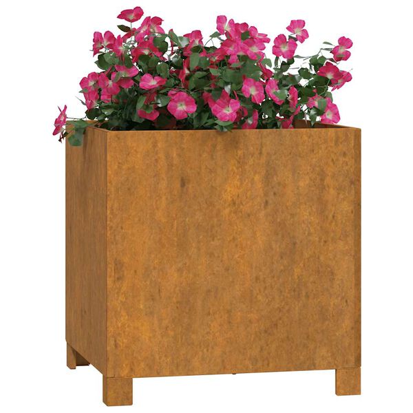 vidaXL Vasos/floreira c/ pernas 2pcs 40x40x40cm a&ccedil;o corten enferrujado