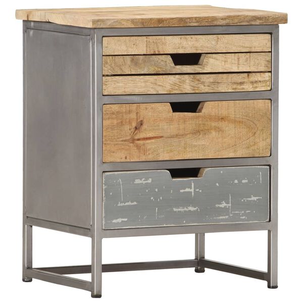 vidaXL Mesa de cabeceira 40x30x50 cm madeira de mangueira maci&ccedil;a