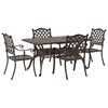 vidaXL Conjunto de Jantar para Jardim 5 pcs Bronze Alum&iacute;nio