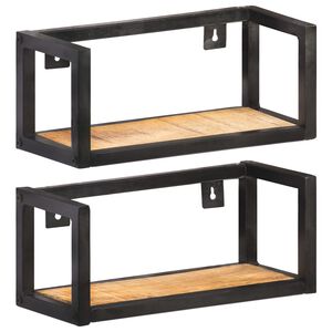 vidaXL Prateleiras de parede 2 pcs 40 cm madeira de mangueira &aacute;spera