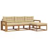vidaXL Conjunto de Sof&aacute;s para Exterior 4 pcs Natural e Bege