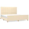 vidaXL Estrutura de cama sem colch&atilde;o 180x200 cm tecido cor creme