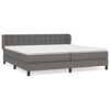 vidaXL Cama com molas/colch&atilde;o 200x200 cm couro artificial cinzento
