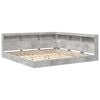 vidaXL Cama com Estante com prateleira Cinzento cimento 180 x 200 cm