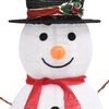 vidaXL Boneco de neve decorativo com luz LED tecido de luxo 90 cm