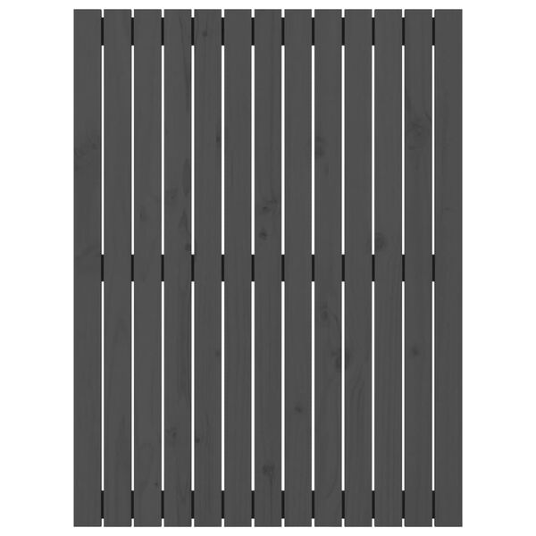 vidaXL Cabeceira de parede 82,5x3x110 cm madeira de pinho maciça cinza