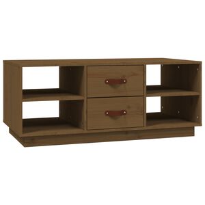vidaXL Mesa de centro 100x50x41 cm pinho maci&ccedil;o castanho mel