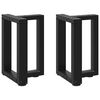 vidaXL P&eacute;s para mesa de centro em forma de T, 2 pe&ccedil;as, preto, 38x25x(42-43) cm, a&ccedil;o