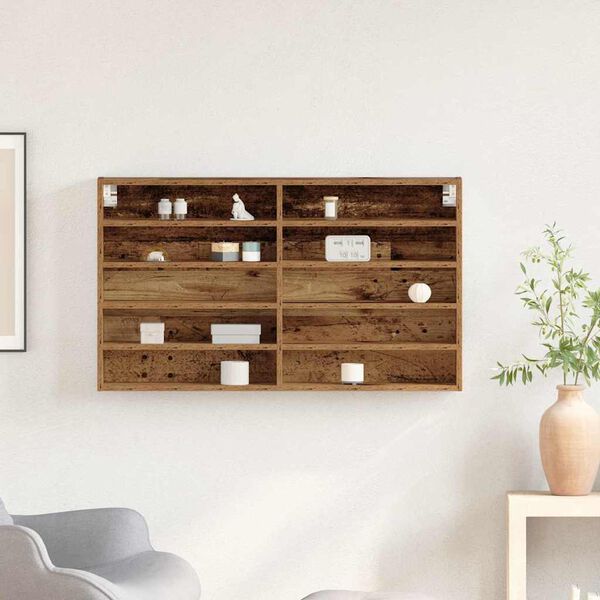 vidaXL Gabinete de Exibi&ccedil;&atilde;o Madeira antiga 100 x 15 x 58 cm