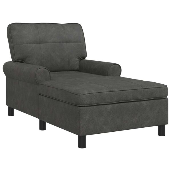 vidaXL Chaise Lounge Preto 91 x 157 x 91 cm Couro Sint&eacute;tico