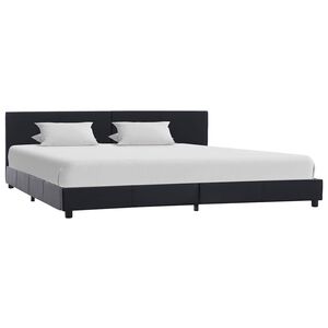 vidaXL Estrutura de cama 180x200 cm couro artificial preto