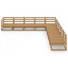 vidaXL 9 pcs conjunto lounge de jardim pinho s&oacute;lido castanho mel
