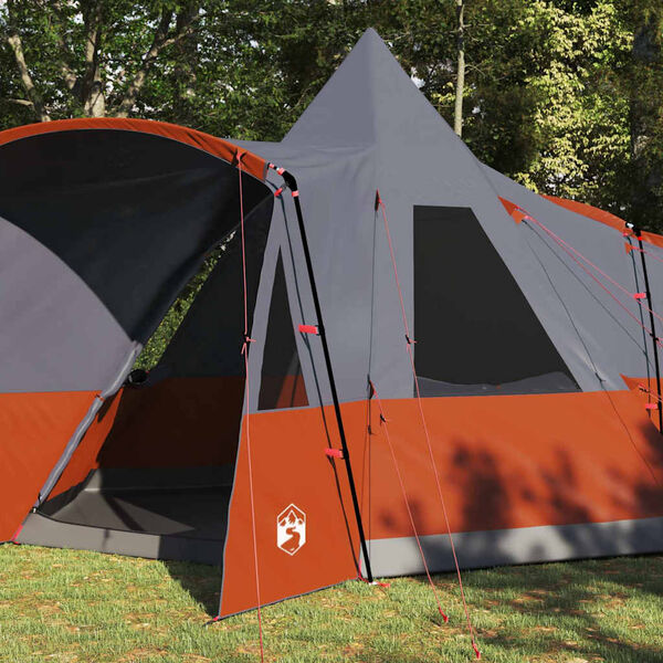vidaXL Tenda Teepee com telhado Cinza e Laranja 720 x 465 x 295 cm