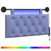 vidaXL Cabeceira suspensa Com luz LED Azul Jeans Tecido