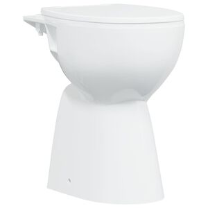 vidaXL Sanita sem rebordo 7 cm altura extra fecho suave cer&acirc;mica branco