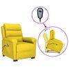 vidaXL Poltrona elevat&oacute;ria de massagens tecido amarelo-claro