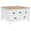 vidaXL Mesa de centro HILL Branco e Marrom Mel 79.5 x 79.5 x 49 cm