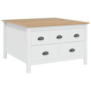 vidaXL Mesa de centro HILL Branco e Marrom Mel 79.5 x 79.5 x 49 cm