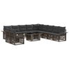 vidaXL Conjunto de Sof&aacute; de Jardim 12 unid. Cinza e Cinza Escuro