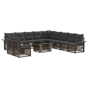 vidaXL Conjunto de Sof&aacute; de Jardim 12 unid. Cinza e Cinza Escuro
