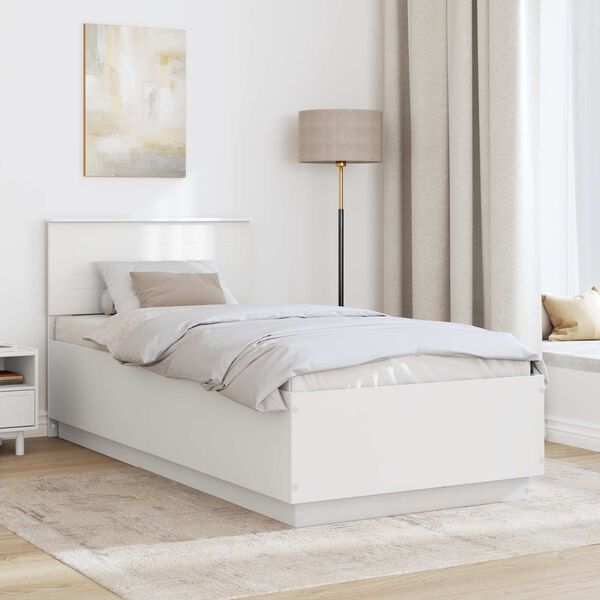 vidaXL Estrutura da Cama Branco 90 x 200 cm Derivados de Madeira