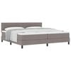 vidaXL Cama Box com almofada Cinzento-acastanhado 200 x 200 cm tecido