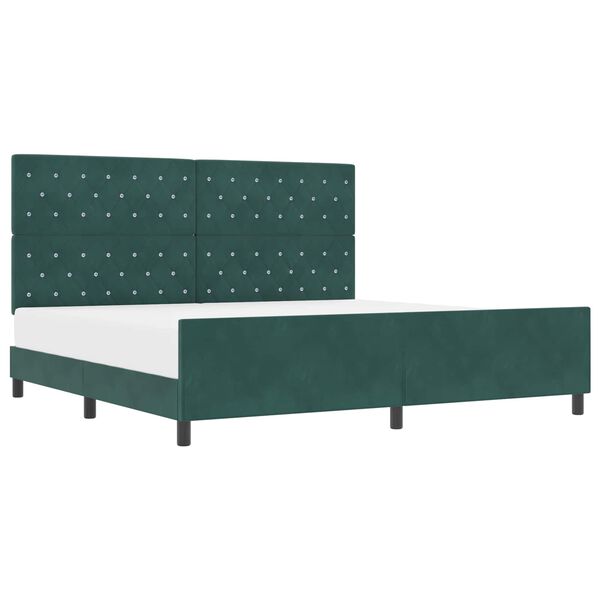 vidaXL Cama Box com cabeceira Verde Escuro 200 x 200 cm Veludo