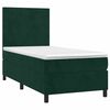 vidaXL Cama com molas/colch&atilde;o 100x200 cm veludo verde-escuro